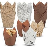 150 Paper Cupcake Moulds, Tulip Shaped Cupcake Molds, Versatile and Easy to Use, Muffin Mould for Weddings, Children's Birthd