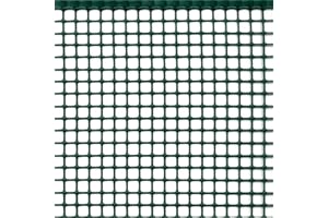 TENAX Filet en Plastique Quadra 10 Vert 0,50x50 m, Filet de Protection Multi-Usages pour Balcons, Terrasses, Portails et Clôtures