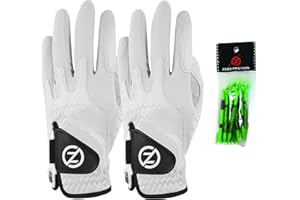 Zero Friction Men's Cabretta Elite Golf Glove 2 Pack, Includes Free Tee Pack, Universal-Fit