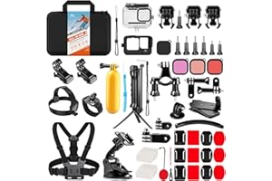 HONGDAK Zubehör Set Kit Bundle für GoPro Hero 11 10 / Hero 9 Black, Wasserdicht Schutzhülle Wasserdicht Gehäuse Schnorcheln Zubehör Fahrradhalterung Selfie-Stange Schwimmender Griff, Tragetasche