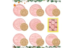 TOPJOWGA Moldes Galletas Navidad, 8 Piezas Cortadores de Galletas de Navidad, Moldes para Galletas 3D, Hornear Galletas Moldes, Cortador de Pastel de Galletas para Cookie, Pasteles, Fondant