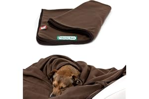‎DOCTOR BARK Doctor Bark | kuschelige Hundedecke waschbar bis 95°C, hygienische, weiche Fleecedecke für Sofa und Hundebett, Flauschige Haustierdecke - Made in Germany (L - 120x90 cm/Braun)