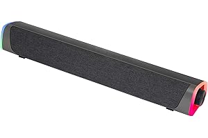 Woxter Big Bass 320 - Barra de Sonido con Potencia de 20W (Retroiluminados RGB, 3,5 mm, PC/PS4/Xbox/TV/Móvil/Tablet), Alimentado por USB, Color Negro
