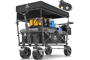 KESSER® Chariot de Transport GT9000 Pliable avec Toit | Charrette à Bras | Chariot de Transport | 2 systèmes de Ceinture à 3 Points fournis Pliable | capacité de Charge de 80 kg Maximum