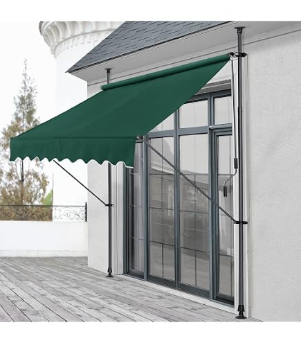 Senkrechtmarkise Außen Pro.tec Klemmmarkise Stem Markise Ohne Bohren 200 X 120 X 220-309 Cm Balkonmarkise Mit Handkurbel Sonnenschutz Stahlgestell Mittelgrau Regenschutz Balkon