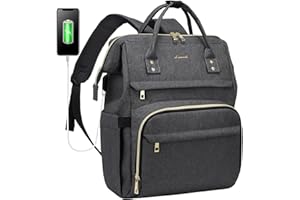 LOVEVOOK Rucksack Damen, Laptop Rucksack mit Laptopfach, Schulrucksack Tasche mit USB Ladeanschluss, für Schule Arbeit Uni Studenten Lehrer Business Büro