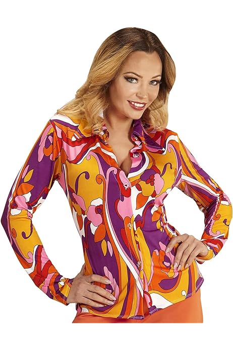 Hippie Tops For Women 70s Boho Mesh Bell Sleeve Top Floral