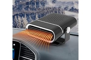 LySuyeo Auto Heizlüfter, 12V 150W Auto Heizung und Ventilator 2 in 1, Tragbar Auto Heizung Entfroster mit 360 ° Drehbasis, für Auto Windschutzscheibe Schneller Heizlüfter Defroster