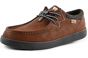 Kickback Haven - Mocassini da Uomo - Scarpe Casual Leggere da Uomo - Tomaia in Morbida Pelle e camoscio - Lacci Elastici Regolabili - Suola Ammortizzata - Solette in Schiuma Attiva Foderate in Pelle