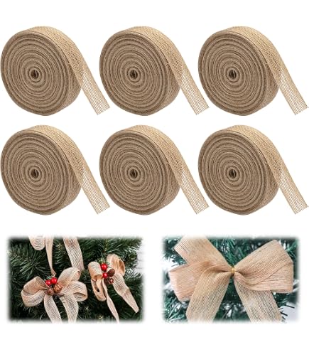 6 Rotoli Nastro Di Iuta Con Pizzo Bianco - Larghezza 15 Cm, Lunghezza 2,3 M Cad. - Per Bomboniere E Confezioni Regalo - 2