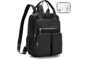 BAGROUPS Bagaż kabinowy 40 x 30 x 20 Wizzair, Lekki Plecak do Samolotu, Szkoły, Podróży, Uczelni i Wypoczynku - Damska Walizka Kabinowa, Czarny, Vintage czarny