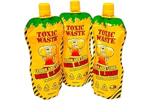 DIVAS SPIRITUAL Toxic Waste Lemon and Lime Sour Slushy 250ml Freeze & Squeeze (Pack of 3)