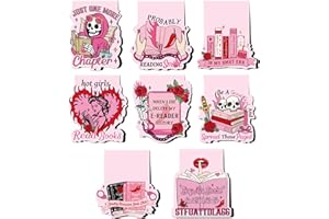 COZDAZZ Funny Spicy Magnetic Bookmarks: 8 Pcs Smutty Romance Book Mark for Reading, Pink Unique Page Markers, Bookish Gifts for Women Adults Book Lovers