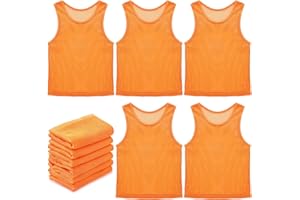 Sintege 12 Stück Nylon Mesh Trainingswesten Team Markierungshemden Training Leibchen für Kinder Jugendliche Sport Basketball Fußball Volleyball