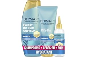 Head & Shoulders DermaXPro Hydrate Shampoing 250ml, Avec Complexe de Céramides, Pour Cuir Chevelu Sec Aide à Renforcer la Barrière Cutanée, 72H d’Hydratation