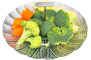Dyaucwpo Cucina Cestino a Vapore Pieghevole, Cestello per Cottura a Vapore, Inserto per Cottura a Vapore Regolabile, Vaporiera per Verdure in Acciaio Inossidabile, Cestello Cottura, Cestello Vapore
