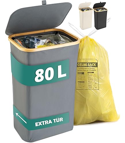 Contenitore Raccolta Differenziata 100L Lifewit - Per Bottiglie E Vetro, Con Coperchio E Sacca - Foto 14