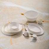 Jumbo Goddess Gold 61 Piece Dinner Set for 12 People
