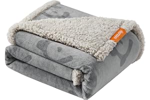 Feandrea PPB050G01 Wodoodporny koc dla zwierząt domowych, polarowy koc sherpa dla małych i średnich psów oraz kotów, 127 x 101 cm, rozm. L, można prać w pralce, dwustronny pokrowiec na sofę, szary