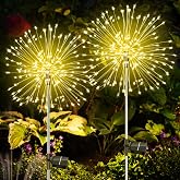 Luci Solari Da Giardino A Forma Di Fuochi D'Artificio – 2 Pezzi Con 85 LED Colorati, Impermeabile IP65, Per Esterno, Giardino E Feste