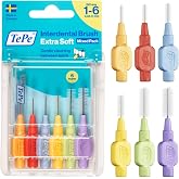 TePe Aray&uuml;z Fır&ccedil;ası, Ekstra Yumuşak, Karışık, 0.45-1.1mm/ISO 1-6, 6 adet | Plak Temizleme, Hassas Diş Eti ve Dişler İ&ccedil;in, Dar
