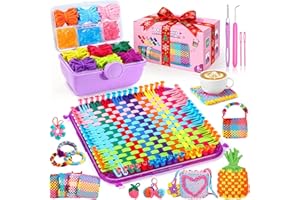 MIAOKE 478 Pcs Weaving Loom Kit, Includes Binding Needles and Colored Rings, Perfect for Making Handbags, Craft Potholders and Friendship Bracelets, for Craft Enthusiasts