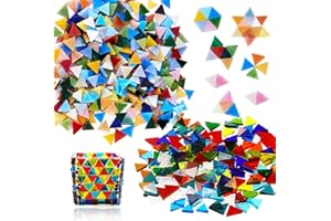 Allazone Mosaique Loisir Creatif Mosaïque de Multicolore Morceaux de Verre de Mosaïque pour La Décoration à La Maison, Création de Bricolage, 15 x 15MM, Triangle