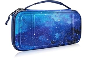 FINTIE Tragetasche Kompatibel mit Nintendo Switch 2017 /Switch OLED Modell 2021- [Stoßfeste] Hartschalen Aufbewahrung mit 10 Spielkartenhaltern, Reisetasche für Konsole und Zubehör