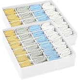 DIMJ Drawer Organizer - Set of 2 Foldable Non-Woven Fabric Storage Boxes, 48 Cells (2 x 24) Underwear Drawer Organizers, 30 x