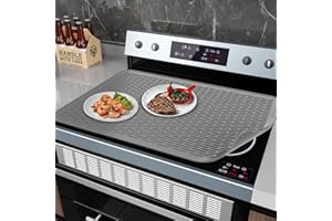 ABULUN Copri Piano Induzione 71 x 51 cm, Protezione coperchio per piano cottura in silicone per fornelli elettrici, grigio tappetino per piano induzione