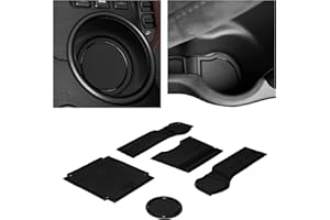 CupHolderHero fits Nissan 370Z Accessories 2009-2020 Premium Custom Interior Non-Slip Anti Dust Cup Holder Inserts, Center Console Liner Mats, Door Pocket Liners 5-pc Set (Solid Black)