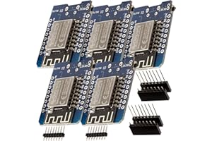 AZDelivery 5 x D1 Mini NodeMCU Lua avec ESP8266-12F Module WLAN CH340G Compatible avec Arduino incluant Un E-Book!
