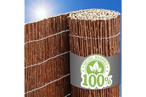 urfence Ton Oasis : 100x500 Brise-Vue Canisse Osier Naturel - Clôture Jardin - Pare-Soleil Pergola - Cache Balcon Brise Vue en Bois - Parvue Extérieur Jardin Panneau Occultant Bois Decoratif Marron