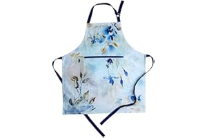 Maison d' Hermine Grembiule da cucina, 100% cotone, 1 pezzo con collo regolabile, tasca centrale per donna/uomo, chef, cucina