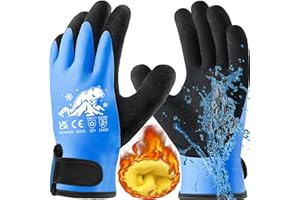 PROGANDA 100% Waaserdichte Arbeitshandschuhe für Herren und Damen, Fleece Liner Arbeitshandschuhe Winter für kaltes Wetter, Warme Thermohandschuhe Gartenhandschuhe für Skifahren, Outdoor-Arbeit