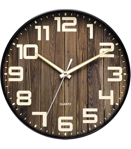 GRAVURZEILE Nature Love Horloge murale, en bois, 100 % silencieuse sans tic-tac, diamètre 30 cm