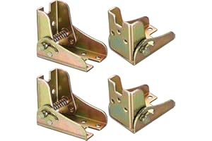 SHACHENH 4 x Tischbeine Klappscharnier mit Arretierung, 90 Grad Selbstverriegelung Tischbeine Klappbar Verriegelung Tischbeine Stützhalterung, Klappkonsole Schaniere für Tischplatten Bett Schrankscharnier