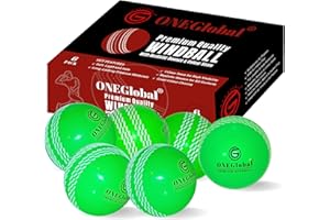 ONEGlobal Premium Windball Soft Cricket Ball | Durable Materials, Realistic Colour Seam, True Bounce & Swing | Wind Ball Cricket Balls for Outdoor & Indoor Practice, Coaching, Garden & Beach Games