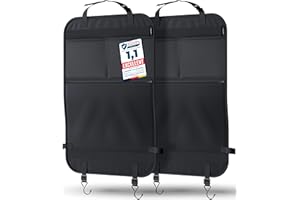 LIONSTRONG Organisateur de voiture - protecteurs de siège de voiture - kick mats - pour siège auto avec grande poche - 2 pièces