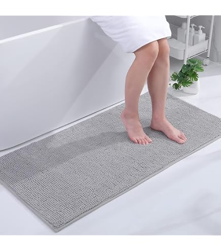 Allstar Chenille Badematte 50x80 Cm - Weicher Hochflor, Rutschhemmend, Waschbar Bei 40°C, Schnell Trocknend