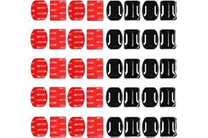 MELLYSTORE 40pcs Gopro Klebepads 3m Klebehalterung Flache Gebogene Klebepad Flache und Gebogene Halterungen Gopro Hero 8 Klebepads für Gopro Action Camera Hero Session 4/3/3 + / 2 Action Camera DV