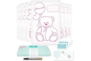 Wellode® 8 bolsitas de recuerdo para recién nacido en el hospital Teddy Bear – Bolsas de cambio de bebé reutilizables – Diseño y calidad para tu pequeño – Idea regalo para futuras madres y lista de