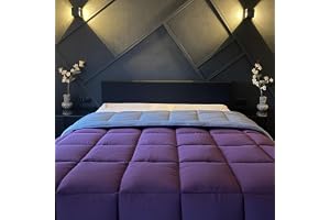 Zelesta Easybed Täcke - Vinter- och Sommartäcke Med Fast Överdrag - Tvättbart och Allergivänligt - Utan Överdrag (Purple & An