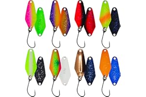 Paradox Fishing Lot de 8 Spoons à la Truite - 2,5 g - avec 8 Snaps - Kit d'appâts à Truite - pour la pêche à la Truite