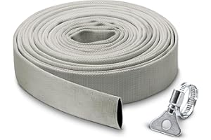 Kärcher Kit Tuyau Plat en Textile 10 m et Collier de Serrage, Gris, (L x B x H) 10 m x 260 mm x 55 mm