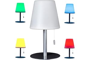 ‎NORTHPOINT Northpoint LED Akku Tischlampe Tischleuchte 30 Stunden Laufzeit 30cm Warmweiß Dimmbar Aufladbar RGB Wasserfest