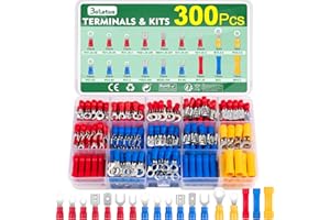 300 Stück 0.5-6.0mm² Kabelschuhe Set, Bolatus Kabelschuh Sortiment Flachstecker und Gabelkabelschuhe, Ringkabelschuhe, Stoßverbinder KFZ Quetschverbinder Set