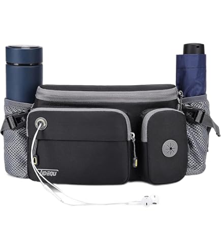 Sac Banane En Toile Pour Homme Et Femme, Sac Tactique Militaire, Moto, Vélo, Randonnée, Camping, Voyage, Sac à Bandoulière De Poche, #23 Noir, Petit