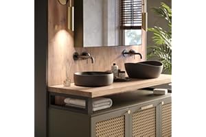 LAMO Manufaktur Waschtischplatte, Holzplatte Waschtisch, 80x55 cm (AxB), Natur, ohne Montageset, LWPG-01-A-002-DG