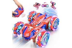 Braxel Voiture Télécommandée Enfant, 2,4 GHz 360° Rabats Double Face Monster Truck Jouet Enfant 3 4 5 6 7-9 Ans Garçon Cadeau Garcon Voiture RC Car Exterieur Cadeaux de Noël Enfants